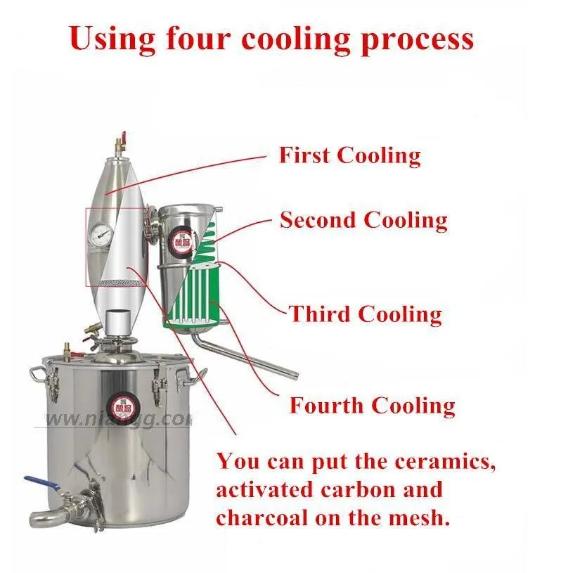 20л 30л 50л 70Л нержавеющий дистиллятор Домашний набор Самогонный котел для изготовления вина домашнее устройство для заваривания вина дистиллятор спирта