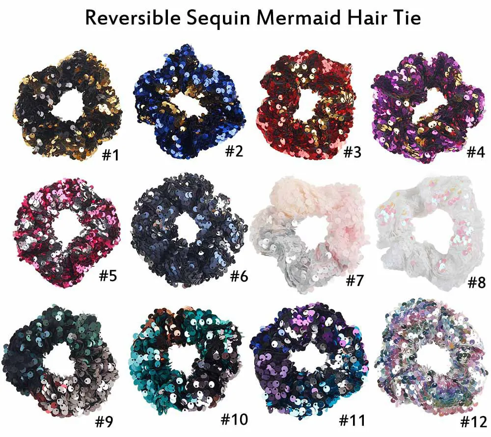 

1PC Women Elegant Sequins Elastic Hair Bands Ponytail Holder Scrunchies Tie Hair Rubber Band Headband Lady Hair Accessories