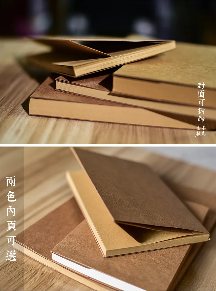 32K Vintage Kraft Blank Sketchbooks Drawing Doodles Notebook Kraft& White Papers fpr Students Office School Supplies 19* 13cm