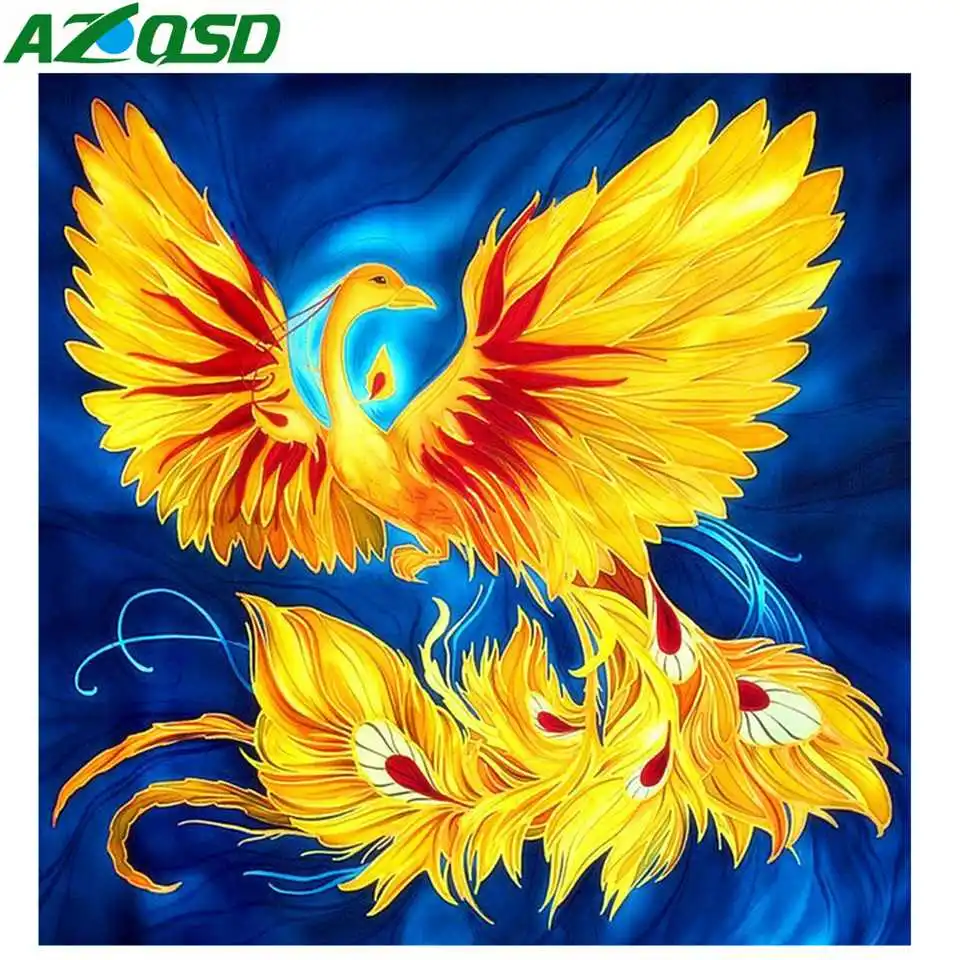 

AZQSD Diamond Painting Animal Picture Of Rhinestones Handmade Diamond Mosaic Phoenix Cross Stitch Wall Decor Needlework Gift
