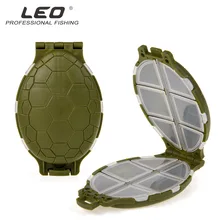 Leo черепаха в форме Рыболовные Снасти Коробка 25927 комплект рыболовных грузил взять в Крючки-держатели зажимы защелки мягкие приманки, рыбалка ABS зеленый