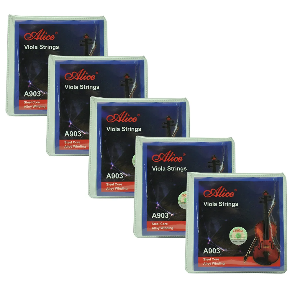 

5 Sets Alice A903 Viola Strings Steel Core Alloy Winding A-1 D-2 G-3 C-4 New