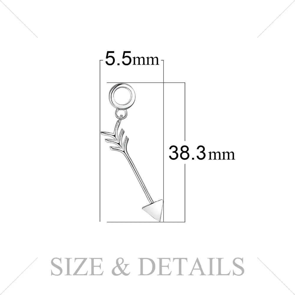 JewelryPalace 925 пробы Серебристая стрела Шарм бисер Fit Браслеты подарки Новая горячая