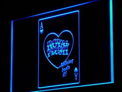 I944 Royal Flush Poker Game Casino Shop Light Signs On/Off Switch 20 + Colori 5 Taglie