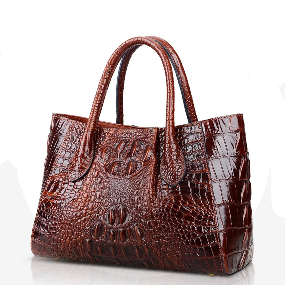 Crocodile Genuine Leather Women Bag\Handbag Cowhide ladies' Tote Casual Shoulder Bag Messenger Bag Big Bag~16B43