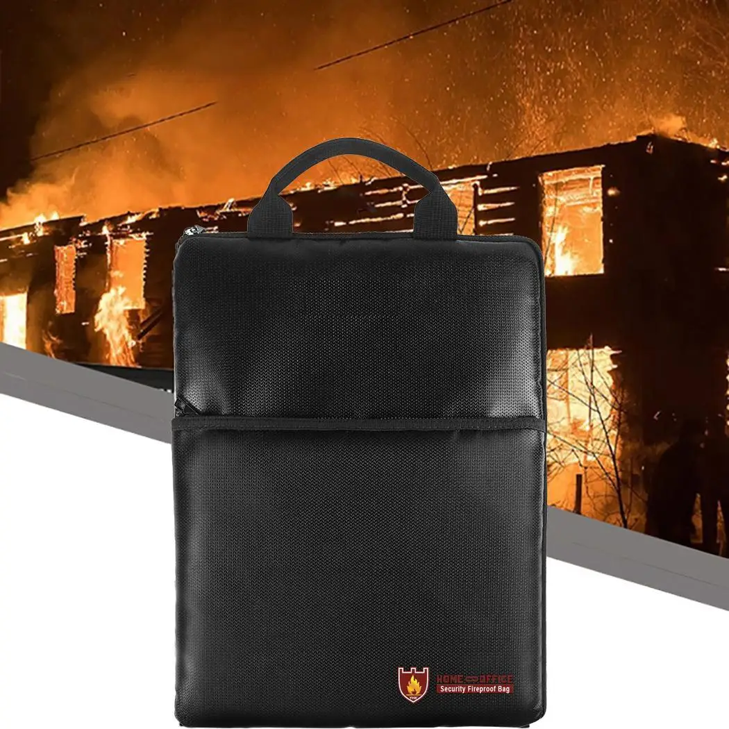

Durable Security Fireproof Document Handbag Waterproof Briefcase Versatile Lightweight portable Office Supplies