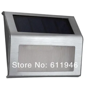 

High Quality 20pcs/lot Stainless Steel Solar Lamp 2 LED Powered Stairways Landscape Garden Path Wall Light Lamp Solar-W-04