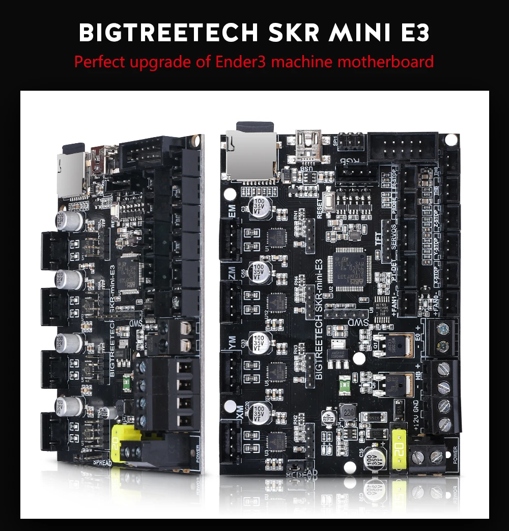 BIQU BIGTREETECH SKR MINi E3 32 бит контроллер интегрированный TMC2209 UART с TFT24 V1.1 экран для Ender 3/5 SKR Pro 3d принтер