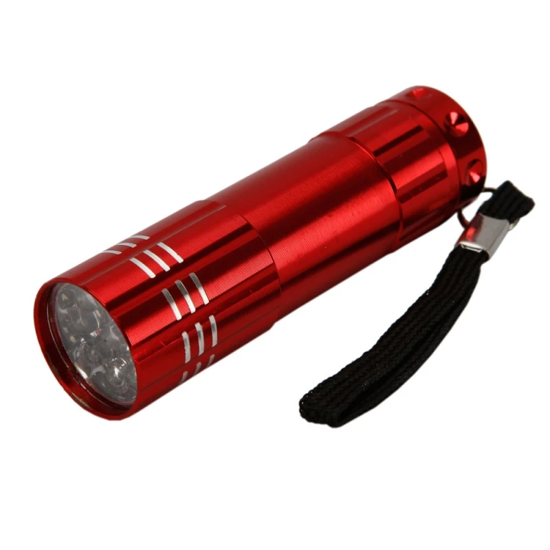 Hot Deals 3W 9 LEDs 100LM Super Bright Flashlight Electric Torch Red (3