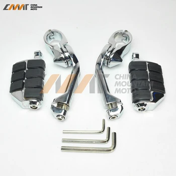 

Chrome 360 degree Adjustable Highway Footpeg Foot pegs For Harley 32mm