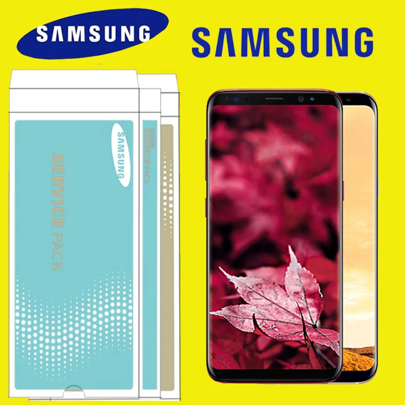 

ORIGINAL with Burn Shadow LCD with frame for SAMSUNG Galaxy S8 G950 G950F Display S8 Plus G955 G955F Touch Screen Digitizer
