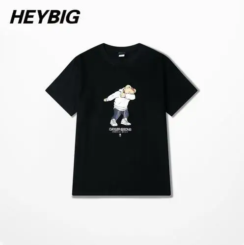 Лидер продаж года Heybig для хип-хопа уличные футболки Танцы футболка с медведем из мультфильма, Аниме Драконий жемчуг для мужчин женская летняя обувь Топы