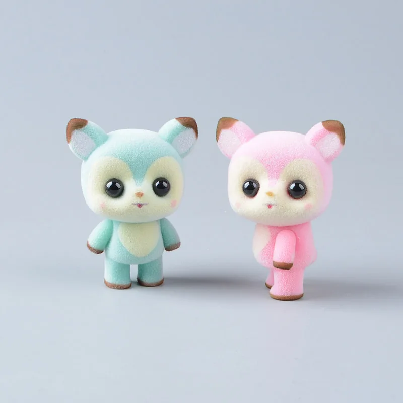 Koteta Kawaii ПВХ флокирующая кукла пушистая панда репсон утка мини животные игрушки
