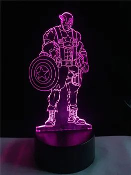 

Captain 3D Lamp USB LED Bedroom Sleeping Night Light Kid Boy Gifts Desk Table Lighting Multicolor Home Store Decorative