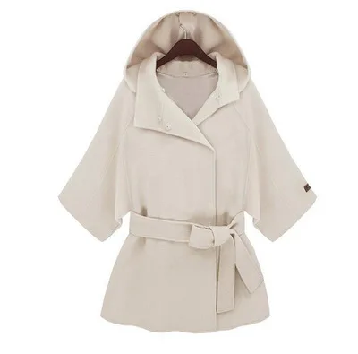 2018 Autumn winter Fashion Women wool coat Loose outerwear warm coat elegant fur collar woolen jacket cashmere jacket plus size