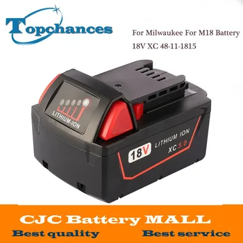 

High Quality 18V 5000mAh Li-Ion Replacement Power Tool Battery for Milwaukee For M18 XC 48-11-1815 M18B2 M18B4 M18BX Li18