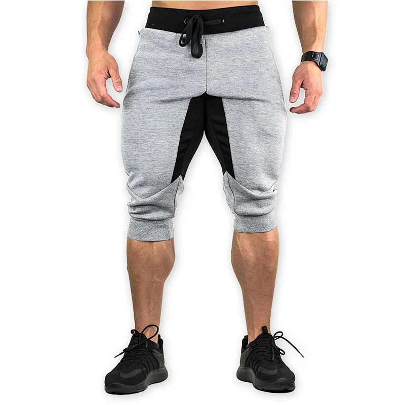 

brand new Mens gym shorts Run jogging sports Fitness bodybuilding Sweatpants male workout training Brand Knee Length short pant
