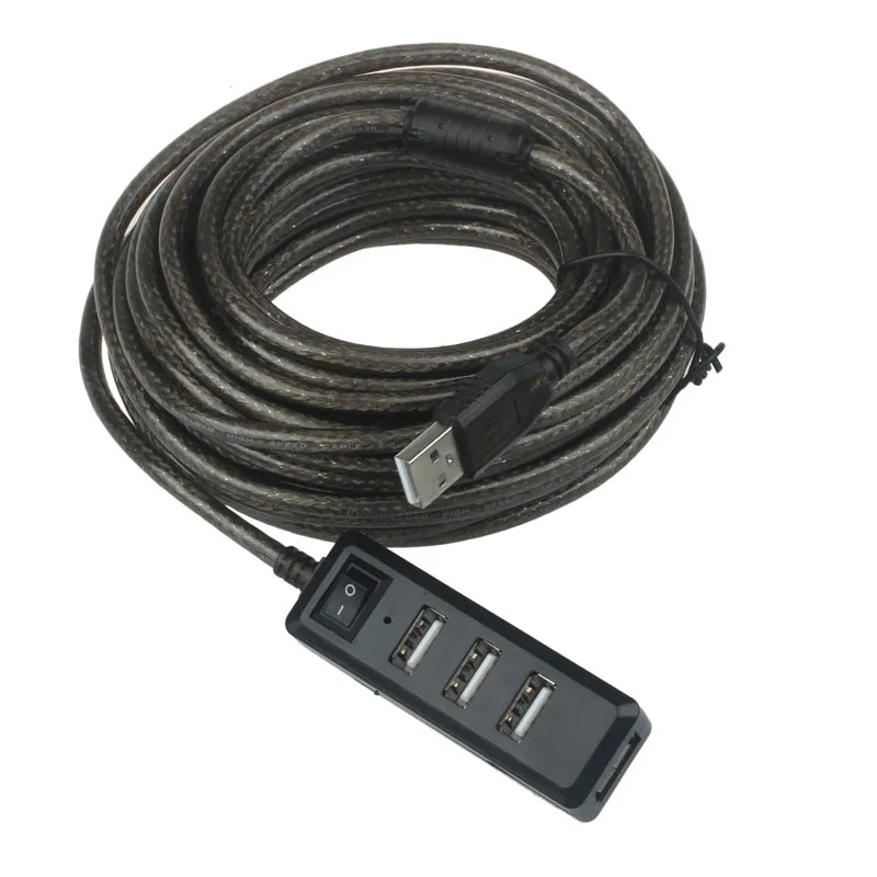 10 м ультрадлинный кабельный провод эффективно 4-Порты и разъёмы USB 2,0 концентратор для ноутбуков с высоким Скорость адаптер переключатель вкл./выкл.#10