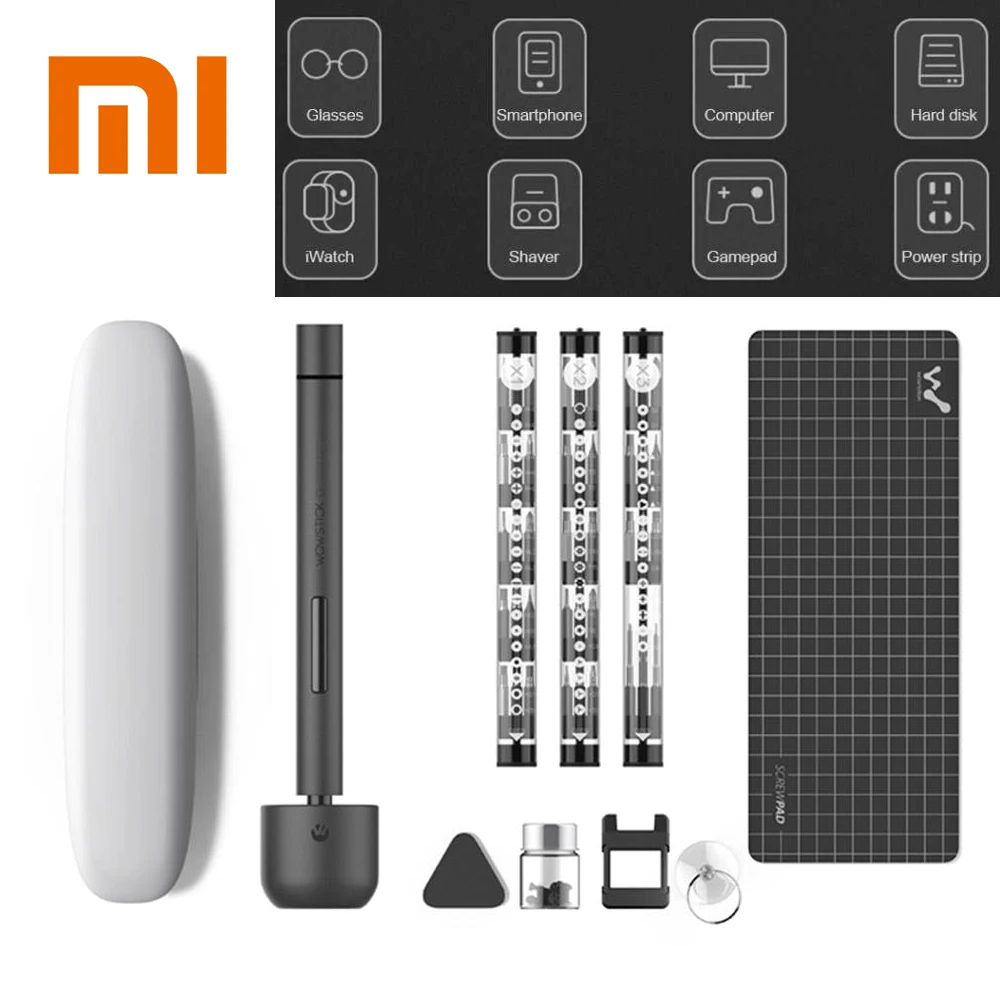 

2019 100% Original Xiaomi Wowstick 1F + Bits Toolkit for Reparing Phone Toy Laptop Digital Product pin for retrieving card