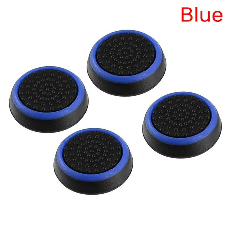4 шт./лот Сменные силиконовые джойстики джойстик Крышка для PS3/PS4/xbox ONE/xbox 360 беспроводные контроллеры аксессуары для игр - Цвет: black and blue
