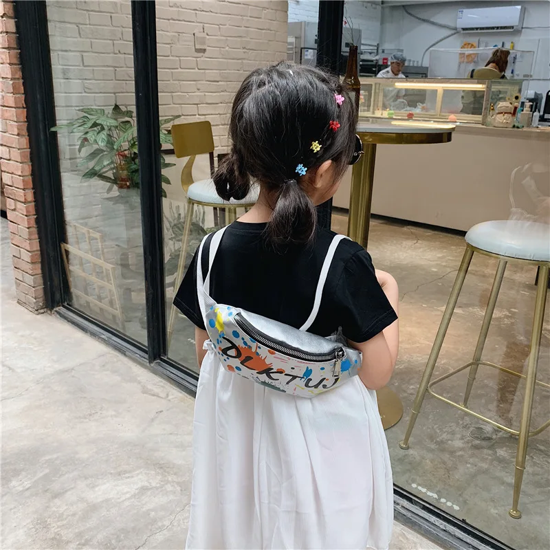 Детская поясная сумка для маленьких девочек; однотонная нагрудная сумка для мальчиков с принтом денег; поясная сумка через плечо; Kawaii; M-1470