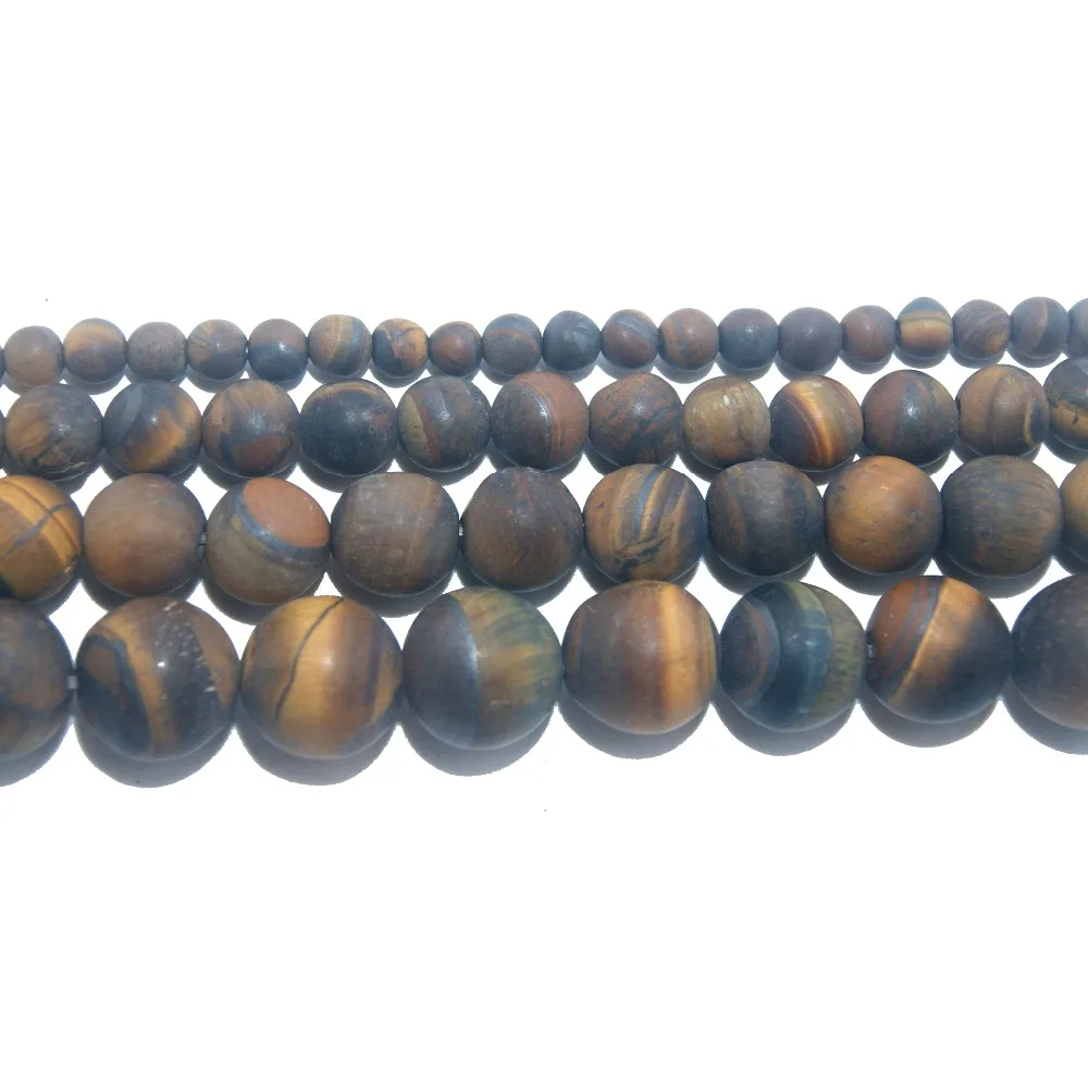 

Dull Polish Matte Natural Stone Tiger Eye Round Beads 4 6 8 10 12 MM Pick Size For Jewelry Making DIY Bracelet Necklace Material