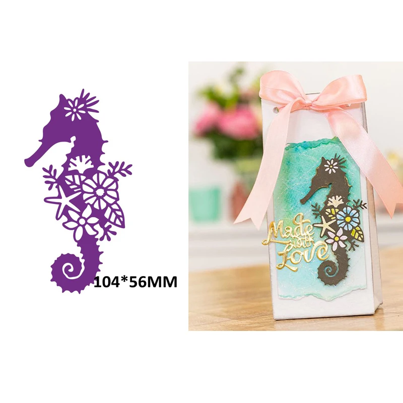 

Floral Seahorse Metal Cutting Dies Scrapbooking Craft Decoration DIY Card Album Making Template Embossing Die Cut New 2019