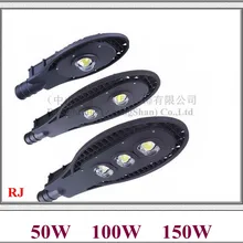 Светодиодный Кристалл Epistar COB светодиодный Лампа уличного освещения светодиодные уличные лампы IP65 50 W/100 W/150 W AC85V-265V алюминиевая решётка стиль II RJ-LS-F