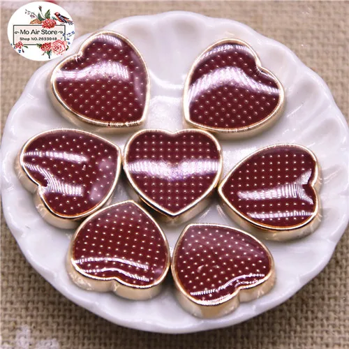 deep red 50pcs 50 шт. 12 мм Сердце нежные разноцветные пуговицы домашний сад ремесла Кабошон Скрапбукинг DIY аксессуары - Цвет: deep red 50pcs
