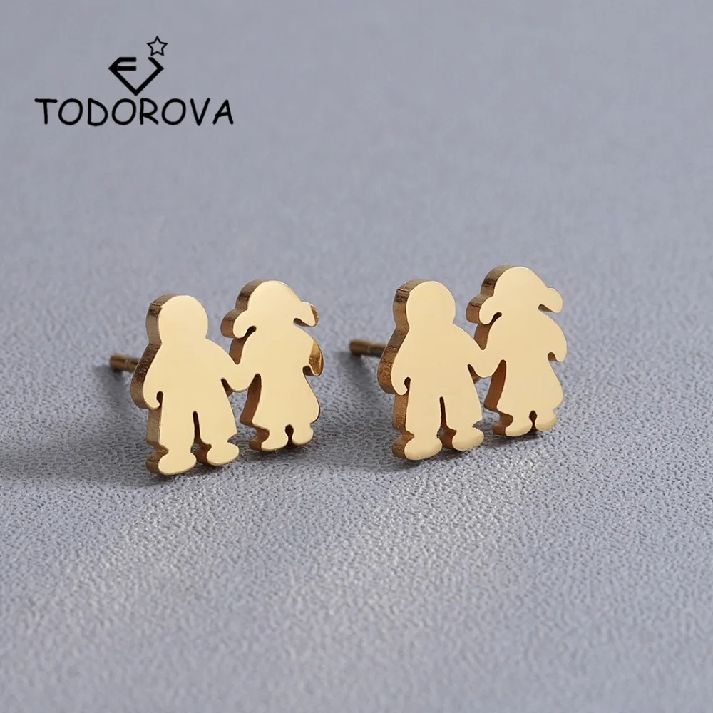 Серьги гвоздики ручной работы для мальчиков и девочек Todorova серьги из нержавеющей