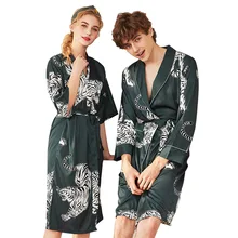 Женская сексуальная ночная рубашка из вискозы с элегантным принтом, свадебные пижамы, Весенняя и летняя Пижама для невесты, жениха, утреннее платье, домашний халат