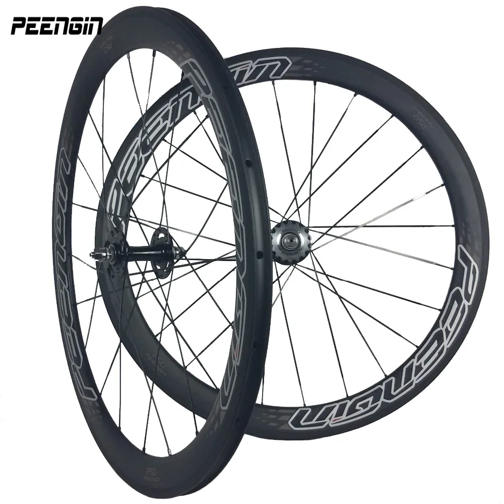 

carbon track bike wheels roues velo New U shape ruedas carretera 23mm width 50mm depth single speed rims clincher fixed wheelset