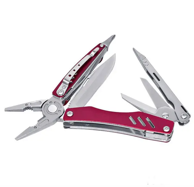 $US $16.05 Camping Pocket Scissors Fishing Multifuntional Pliers Screwdriver Bits EDC Multitool Folding Knife 