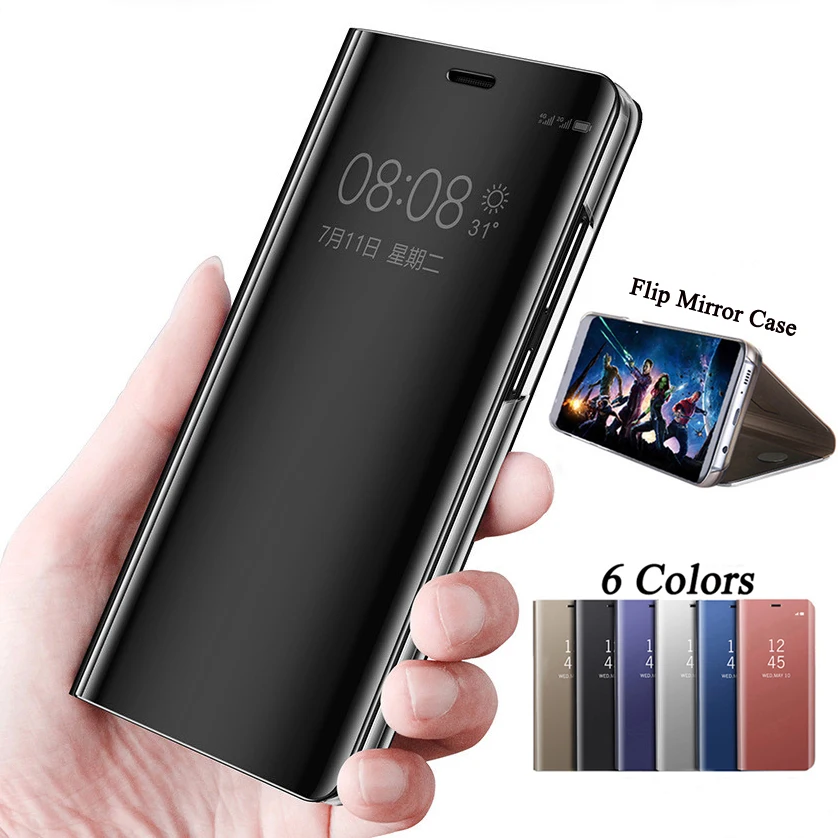 

Mirror Case For iphone XS Case For iphone XR Cover Smart Mirror Clear View Stand Cover For iphone XS Max Cover Funda