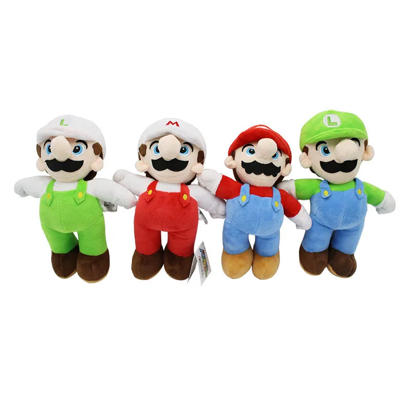 Super Mario Plush Dolls Mario Bros Luigi Toys Game Cartoon Kids Children Cosplay Gift 24cm 4pcsset (9)