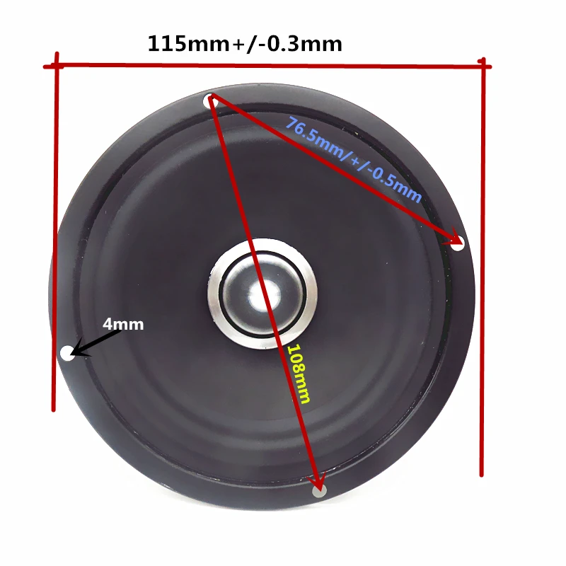 4,5 дюймовый Средний ВЧ-динамик с ВЧ-чашкой, полночастотный динамик, полночастотный динамик 20 Вт, полночастотный динамик, 1 пара/2 шт