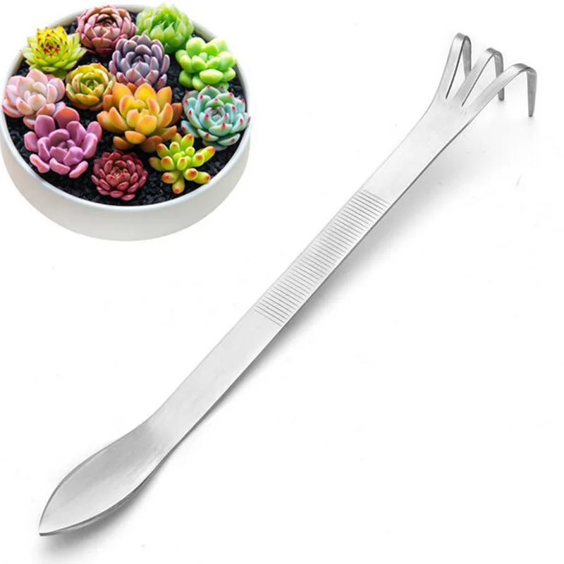 

1pcs Stainless Steel root rake tool Mix-function With Root Rake and Spatula Bonsai & Gardening Tools