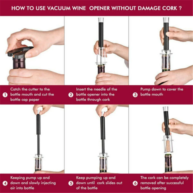 Новые Горячие 4 шт. набор красное вино открывалка для бутылок удалитель пробки легкий воздушный насос давление штопор инструменты