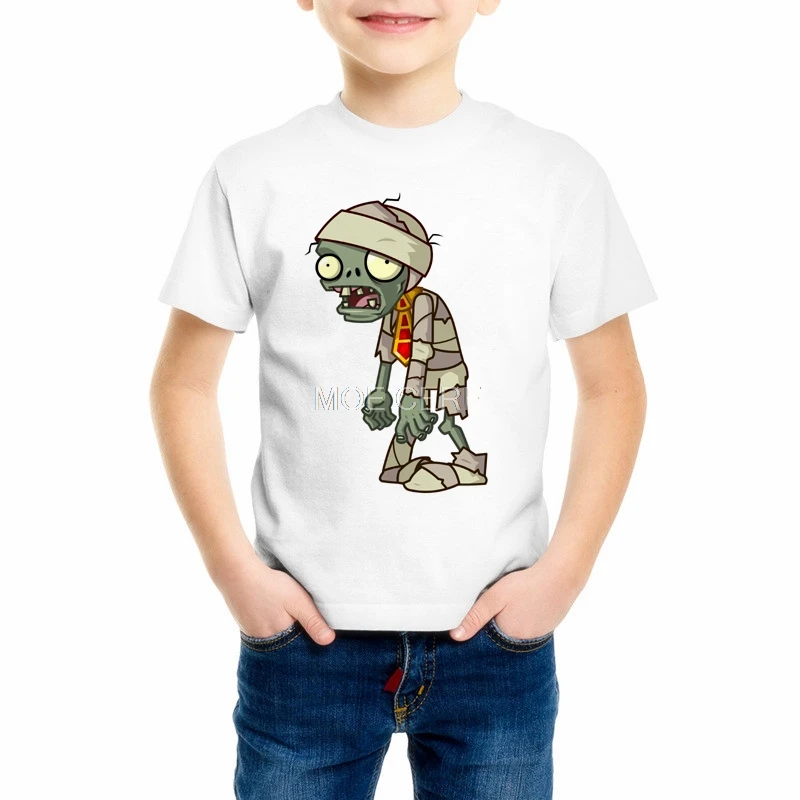 

2018 Children Plants Vs Zombies Print Funny Girls/Boys T-Shirts Kids Summer Tops Short Sleeve Clothes Game Baby T shirt 55C-1