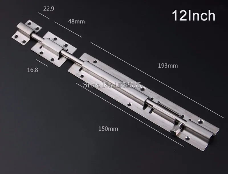 Высокое качество 12 дюймов Нержавеющая сталь для дома для окна двери болты аксессуары двери безопасности замок против взлома Защёлки K198-7