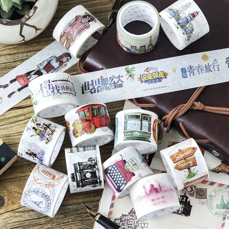 3 cm X 5 m Together Travel series city stamps girl washi tape children diy decor masking tape stationery scrapbooking tools 3 cm X 5 m Together Travel series city stamps girl washi tape children diy decor masking tape stationery scrapbooking tools