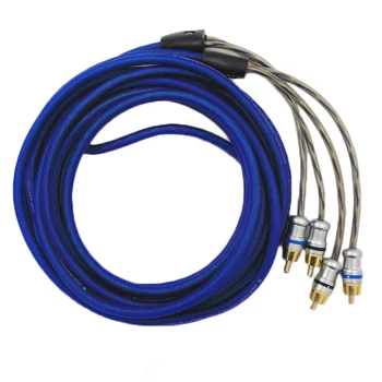 

Cable Converter Amplifier Subwoofer Oxygen-Free Copper RCA Audio Cable 5M High-Grade Gold-Plated Copper Wire Mining Plug Blue