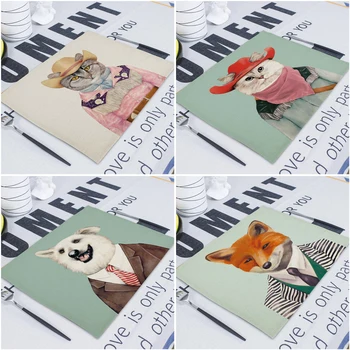 

Animal Napkin Linen Napkins Matting Tea Towels Fabric Cloth For Kitchen Wedding On The Table Serving 42*32Cm Rectangular Napkins