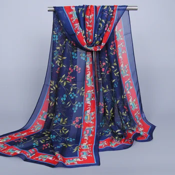 

Chiffon silk scarf 2016 scarf female floral summer autumn all-match scarf long design air conditioning cape silk scarve FZS16