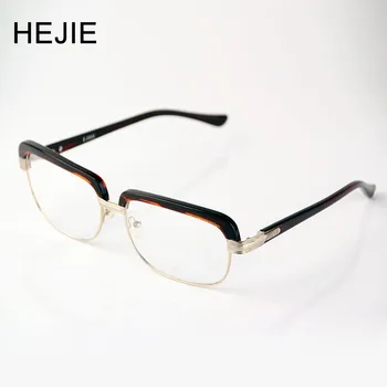 

Classic Men Women Oversized Acetate&Alloy Optical Eyeglasses Frames Eyebrow Shape Clear Lens For Big Head Size 62-18-145 Y2906