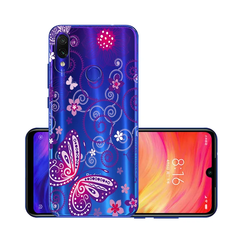 Для Xiaomi Redmi Note 7 5 Pro силиконовый прозрачный Футляр окрашенный для Xio mi Red mi 7 7A 6 6A mi A2 Lite 9T K20 чехлы чехол на ксиоми редми нот 7 - Цвет: W046