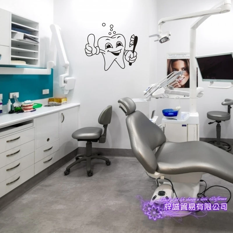 DCTAL Tooth Brushing Teeth Sticker Dental Clinic Dentistry Decal Bathroom Poster Vinyl Art Wall Decals Pegatina Decor Mural