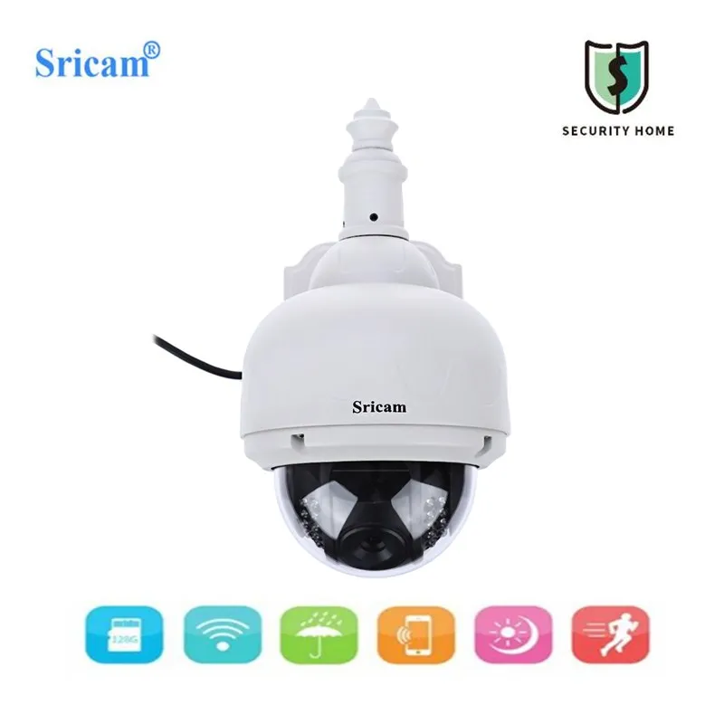 Sricam SP015 Беспроводной IP Камера 720P HD открытый IP66 Водонепроницаемый видеонаблюдения Инспекции ИК купольная безопасности PTZ Камера