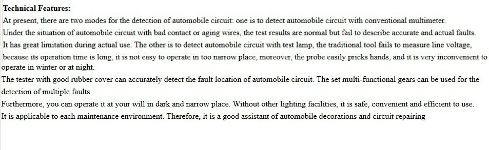 Автомобильный тестер электроцепи MS8211 0-380 В Автомобильный мультиметр с лампой инструмент для ремонта автомобиля с ЖК-экраном