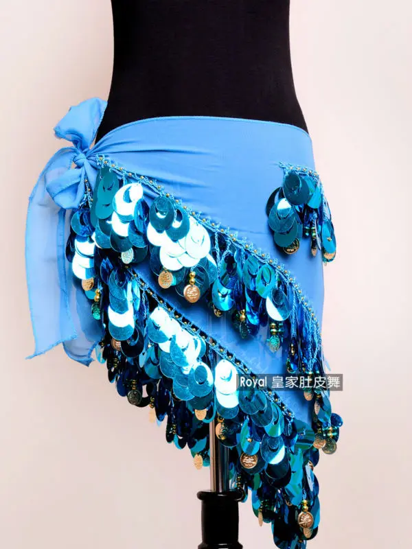 Горячая Распродажа, яркий шарф для танца живота, большая вышивка пайетками и блестящими монетами-9702